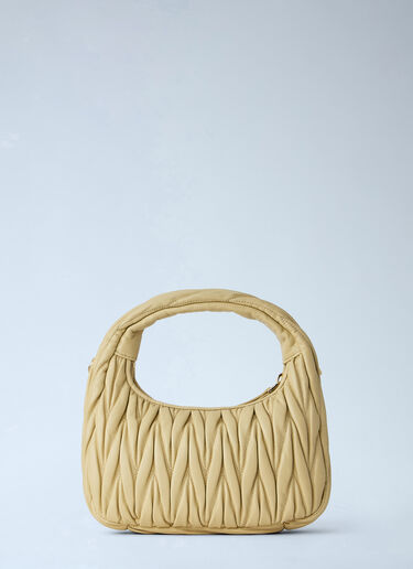 LN-CC® - Miu Miu: Wander Nappa Matelassé Hobo Bag - Yellow Miu Miu Wander Nappa Matelassé Hobo Bag Yellow miu0264200