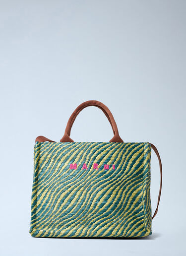 LN-CC® - Marni: Small Basket Bag - Green Marni Small Basket Bag Green mni0263023