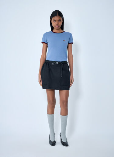 LN-CC® - Prada: Re-Nylon Belted Mini Skirt - Black Prada Re-Nylon Belted Mini Skirt Black pra0264034