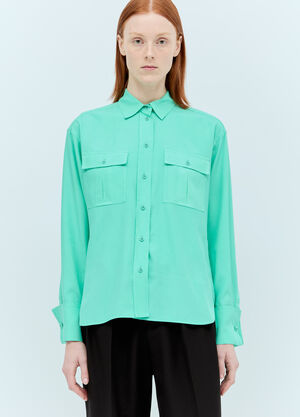 Max Mara Flap Pockets Silk Shirt Green max0256052