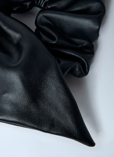 LN-CC® - Balenciaga: Leather Logo Hardware Scrunchie - Black Balenciaga Leather Logo Hardware Scrunchie Black bal0261047