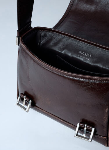 Prada Leather Explore Crossbody Bag Brown pra0162007