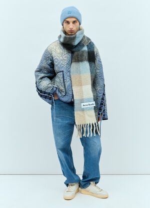 Acne Studios 모헤어 체크 스카프 블루 acn0357003