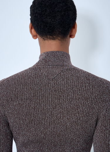 LN-CC® - Prada: High Neck Zip Sweater - Brown Prada High Neck Zip Sweater Brown pra0163055