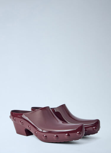 LN-CC® - Bottega Veneta: Gondola Studded Rubber Mules - Burgundy Bottega Veneta Gondola Studded Rubber Mules Burgundy bov0264039