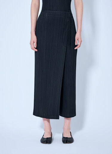 LN-CC® - Pleats Please Issey Miyake: Pleated Wrap Skirt - Black Pleats Please Issey Miyake Pleated Wrap Skirt Black plp0264012