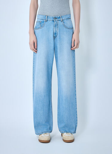 LN-CC® - ERL: Flared Wide-Leg Jeans - Blue ERL Flared Wide-Leg Jeans Blue erl0164004