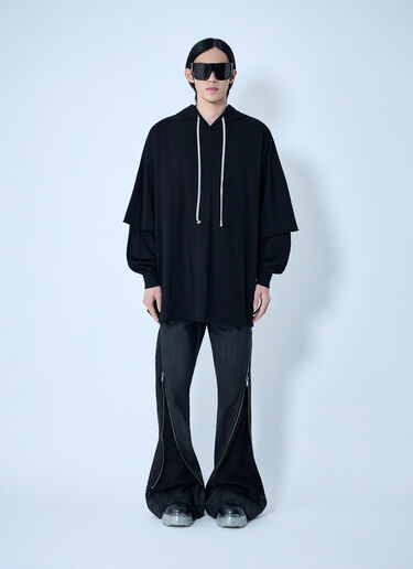 LN-CC® - Rick Owens DRKSHDW: Tommy Hustler Hoodie - Black Rick Owens DRKSHDW Tommy Hustler Hoodie Black drk0164025
