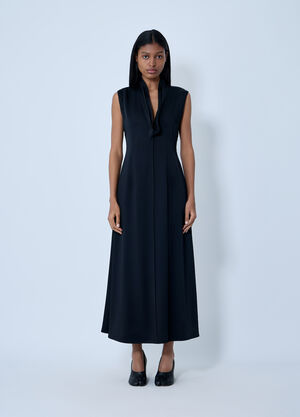 Jil Sander V领中长连衣裙 黑色 jil0264004
