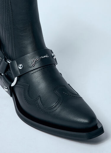 LN-CC® - GANNI: Low-Cut Western Chelsea Boots - Black GANNI Low-Cut Western Chelsea Boots Black gan0259054