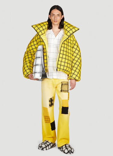 LN-CC® - Marni: Check Oversized Down Jacket - Yellow Marni Check Oversized Down Jacket Yellow mni0154005