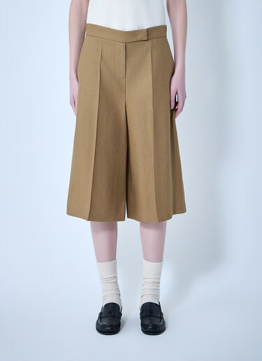 Max Mara Linen Bermuda Shorts Brown max0264012