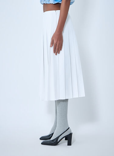 LN-CC® - Prada: Pleated Midi Skirt - White Prada Pleated Midi Skirt White pra0264035