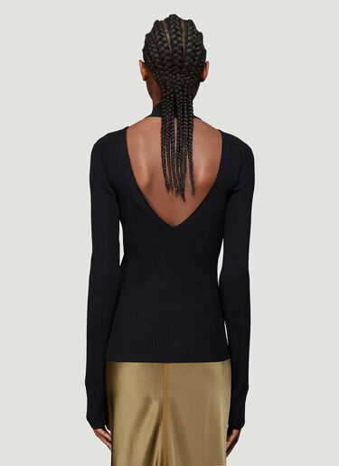 LN-CC® - Helmut Lang: Open Back Sweater - Black Helmut Lang Open Back Sweater Black hlm0237001