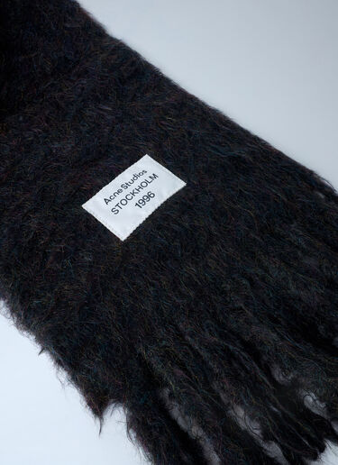 Acne Studios Fringed Wool-Blend Scarf Black acn0262017