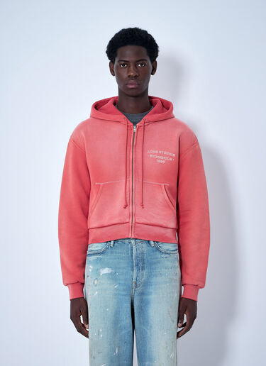 LN-CC® - Acne Studios: Zip-Up Hoodie - Red Acne Studios Zip-Up Hoodie Red acn0364036