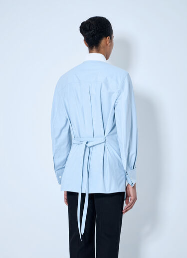Bottega Veneta Asymmetrical Collar Long-Sleeve Shirt Blue bov0264049