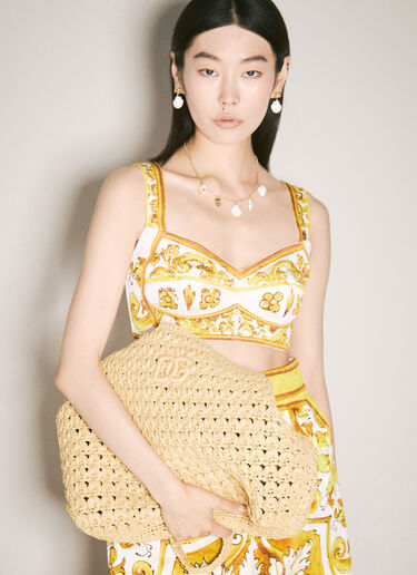 LN-CC® - Dolce & Gabbana: 3.5 Raffia Shopping Bag - Beige Dolce & Gabbana 3.5 Raffia Shopping Bag Beige dol0257016