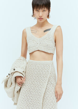 LN-CC® - Bottega Veneta: Textured Knit Crop Top - Beige Bottega Veneta Textured Knit Crop Top Beige bov0256031