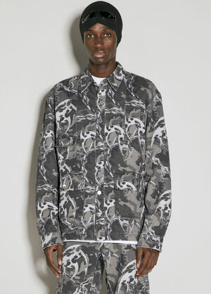 Han Kjøbenhavn Camo Printed Utility Shirt Grey han0154002