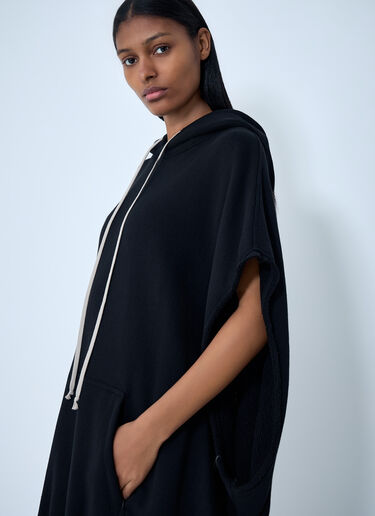 LN-CC® - Rick Owens: Hooded Cape T-Shirt - Black Rick Owens Hooded Cape T-Shirt Black ric0263006
