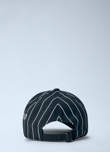 LN-CC® - Y-3: Pinstripe Logo Baseball Cap - Black Y-3 Pinstripe Logo Baseball Cap Black yyy0364041