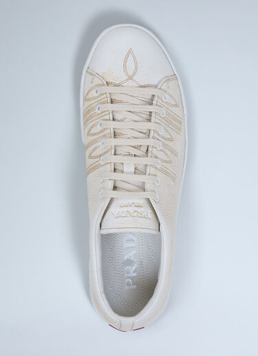 LN-CC® - Prada: Leather Sneakers - White Prada Leather Sneakers White pra0162015