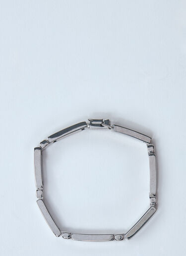 LN-CC® - Saint Laurent: Metal Bar Bracelet - Silver Saint Laurent Metal Bar Bracelet Silver sla0159016