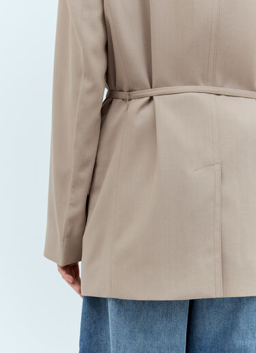 LN-CC® - Acne Studios: 戗驳领束带西装外套 - 米色 Acne Studios 戗驳领束带西装外套 米色 acn0257017