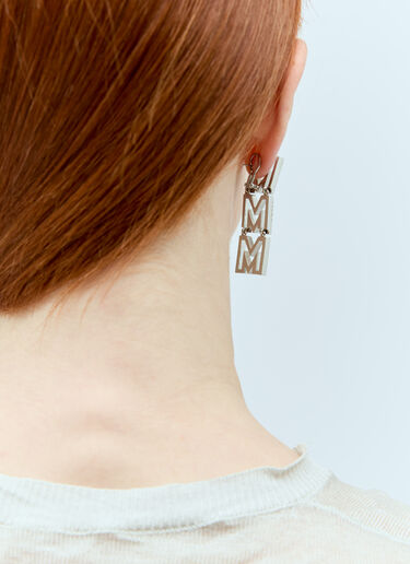 LN-CC® - Marc Jacobs: MJ Logo Earrings - Silver Marc Jacobs MJ Logo Earrings Silver mcj0255004