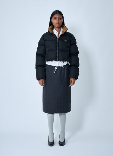 LN-CC® - Prada: Short Re-Nylon Down Jacket - Black Prada Short Re-Nylon Down Jacket Black pra0262065