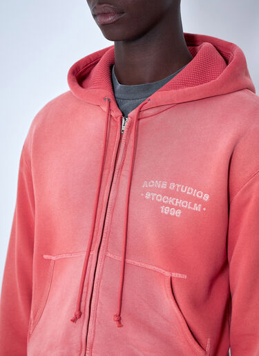 LN-CC® - Acne Studios: Zip-Up Hoodie - Red Acne Studios Zip-Up Hoodie Red acn0364036