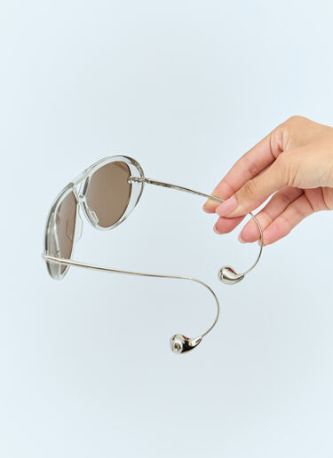 LN-CC® - Bottega Veneta: Drop Aviator Sunglasses - Silver Bottega Veneta Drop Aviator Sunglasses Silver bos0258006