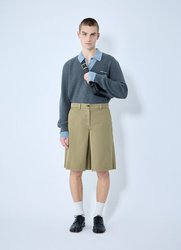 LN-CC® - Miu Miu: Garment-Dyed Skirt - Green Miu Miu Garment-Dyed Skirt Green miu0360003