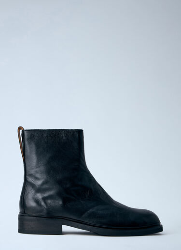 LN-CC® - Our Legacy: Daimono Zip Leather Boots - Black Our Legacy Daimono Zip Leather Boots Black our0164048