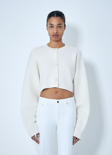 LN-CC® - TOTEME: Cropped oversized cardigan - White TOTEME Cropped oversized cardigan White tot0264026