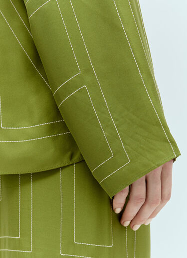 LN-CC® - TOTEME: Monogram Silk Pyjama Shirt - Green TOTEME Monogram Silk Pyjama Shirt Green tot0257012
