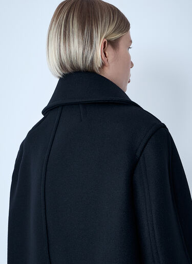 Saint Laurent Wool Coat Black sla0258072