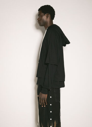 LN-CC® - Rick Owens DRKSHDW: Hustler Hooded T-Shirt - Black Rick Owens DRKSHDW Hustler Hooded T-Shirt Black drk0158007