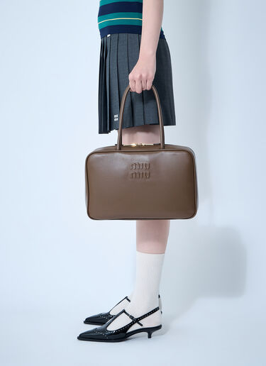 LN-CC® - Miu Miu: Beau Leather Shoulder Bag - Brown Miu Miu Beau Leather Shoulder Bag Brown miu0262052