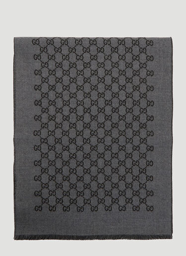 LN-CC® - Gucci: GG Motif Scarf - Grey Gucci GG Motif Scarf Grey guc0137032