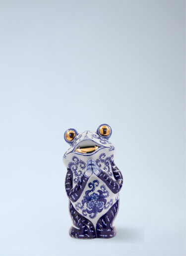 LN-CC® - POLSPOTTEN: Porcelain Frog Figurine - Blue POLSPOTTEN Porcelain Frog Figurine Blue wps0691987