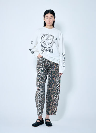 LN-CC® - GANNI: Heavy Long Sleeve T-Shirt - White GANNI Heavy Long Sleeve T-Shirt White gan0259042