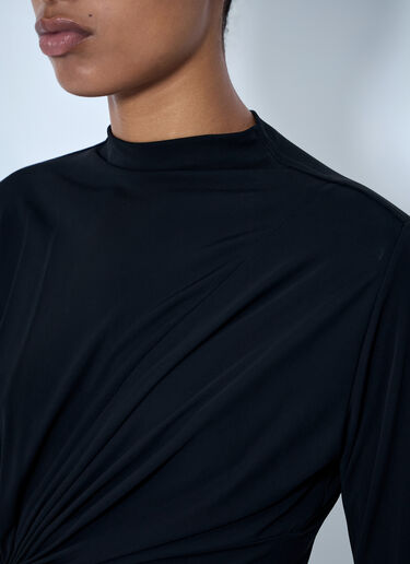 Bottega Veneta Twist Detail Long Sleeve Top Black bov0264061