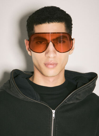 LN-CC® - Rick Owens: Shield Sunglasses - Red Rick Owens Shield Sunglasses Red ris0357004