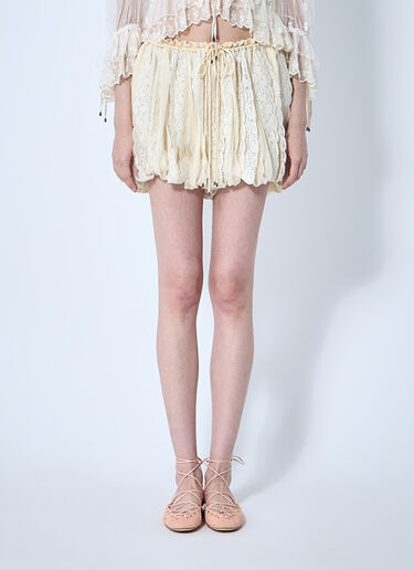 LN-CC® - Chloé: Mini Balloon Shorts - White Chloé Mini Balloon Shorts White chl0260041