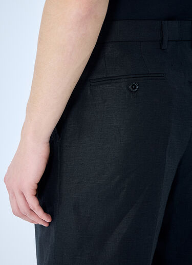 Dolce & Gabbana 亚麻精裁短裤  黑色 dol0160006