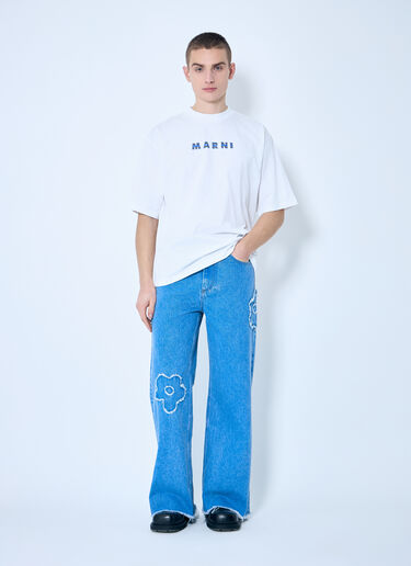 LN-CC® - Marni: 30th Anniversary Print T-Shirt - White Marni 30th Anniversary Print T-Shirt White mni0159004