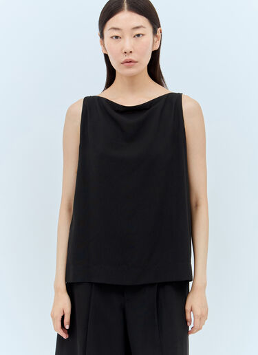 LN-CC® - Issey Miyake: Two As One Top - Black Issey Miyake Two As One Top Black ism0257008