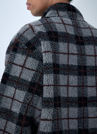 LN-CC® - Miu Miu: Checked Fleece Jacket - Black Miu Miu Checked Fleece Jacket Black miu0164001